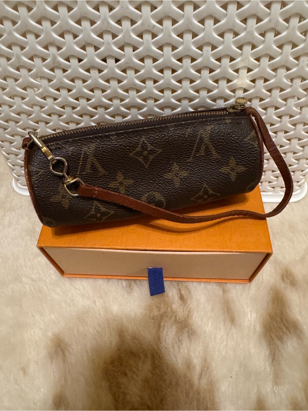 Authentic Louis Vuitton Papillon Pochette Mini Pouch Wristlet Vintage